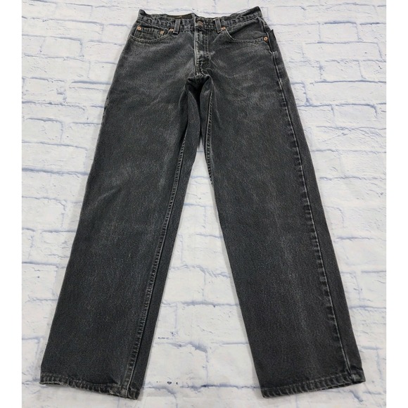 Levis 550 MENS SIZE 30X30 Relaxed Fit Red Tab Jeans Black Denim MADE USA 1997